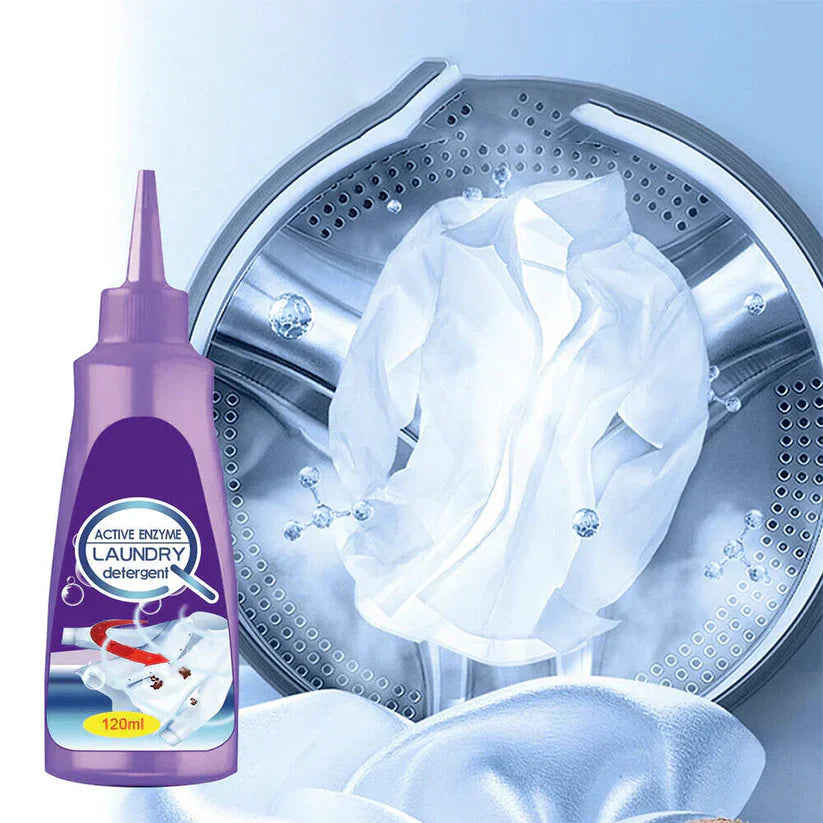 Active Enzyme Laundry Stain Remover Spray – No-Water Fabric Cleaner for Tough Stains on Clothes & Upholstery